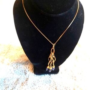 PILGRIM PK PENDULUM GOLD PLATED HANDMADE NECKLACE